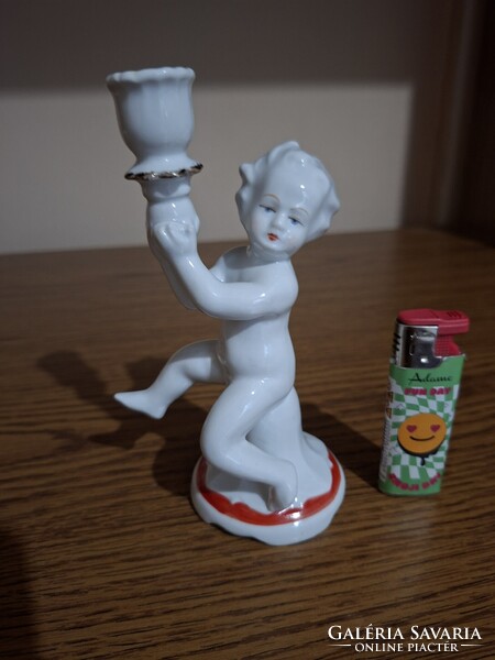 Regal Crown porcelán puttó gyertyatartó. 16 cm. Hibátlan. Jelzett
